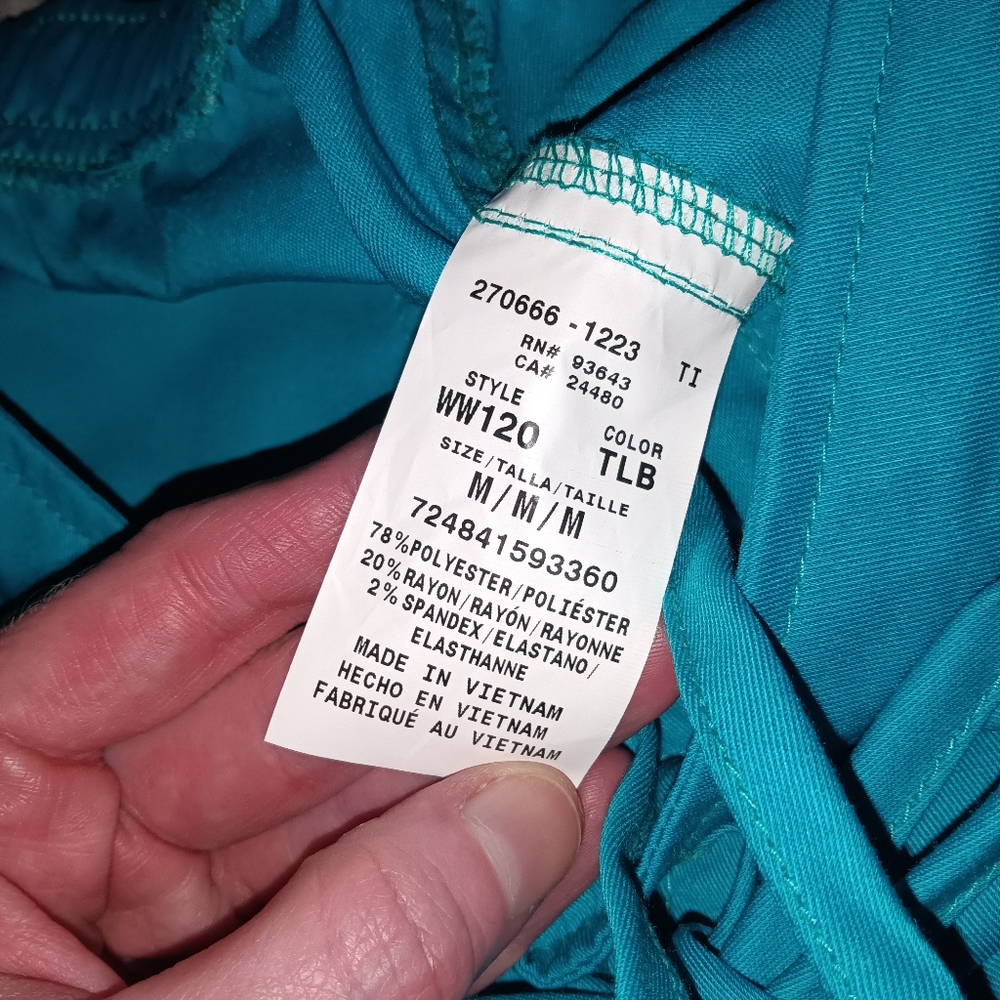 NWT Women's Cherokee Teal Wide Leg Drawstring Workwear Scrub Pants M - Picture 5 of 7